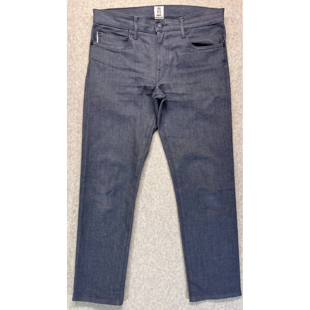 Kato Mens The Pen Slim Straight Jeans Gray Raw Wash USA Made 5 Pockets Size 31